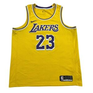 Nike LeBron James #23 Swingman Jersey Mens XL Yellow NBA Dri-Fit Sleeveless